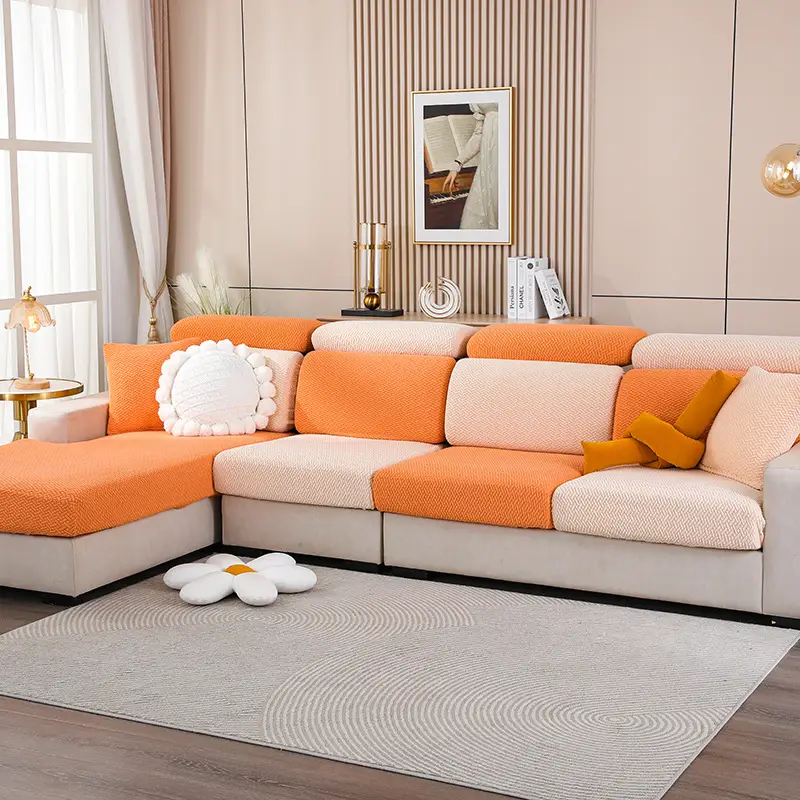 Light Luxury Twill Sofa Cover Yellow 4S