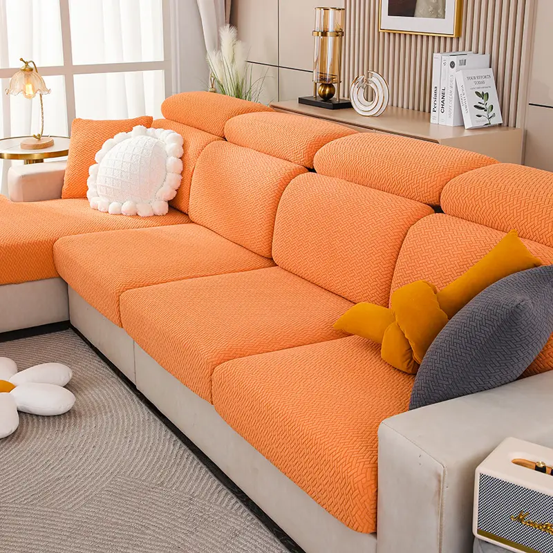 Light Luxury Twill Sofa Cover Yellow 4S