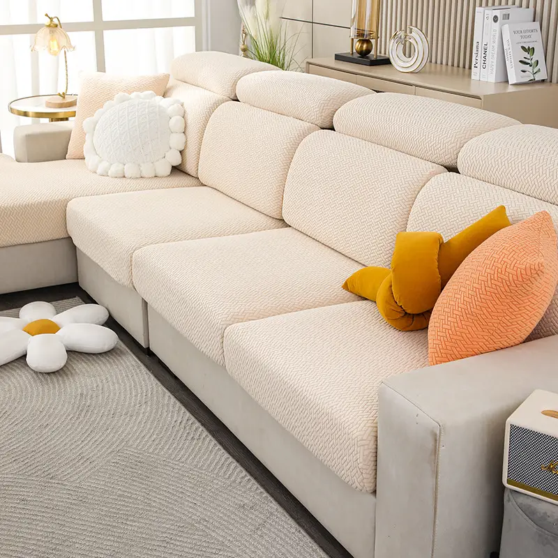 Light Luxury Twill Sofa Cover Yellow 4S