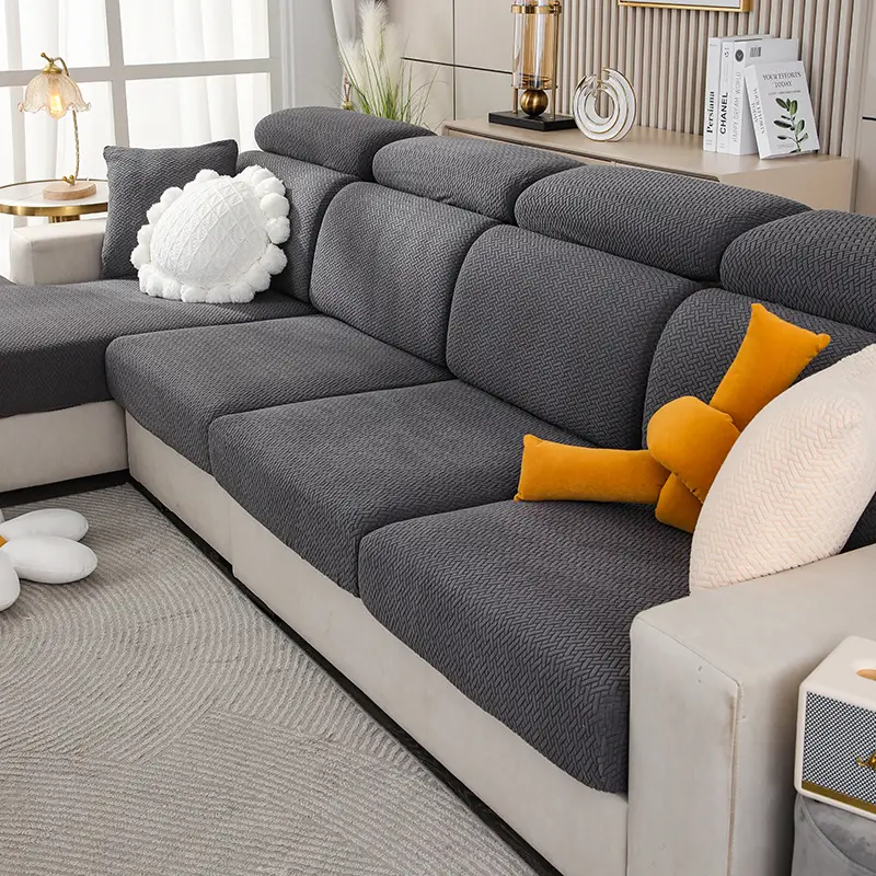 Light Luxury Twill Sofa Cover Yellow 4S