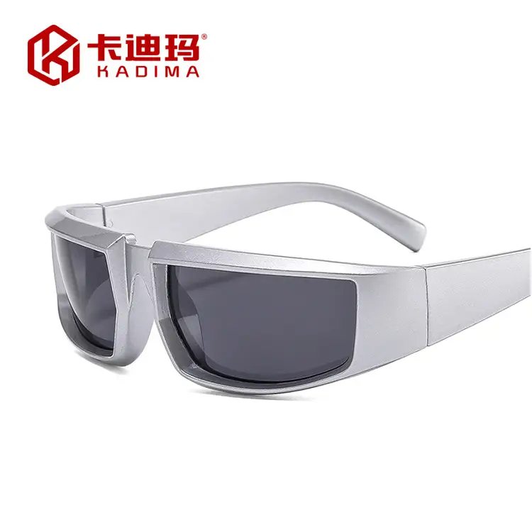 Futuristic Silver Hip-Hop Sunglasses Y2K 2022 - Image 8