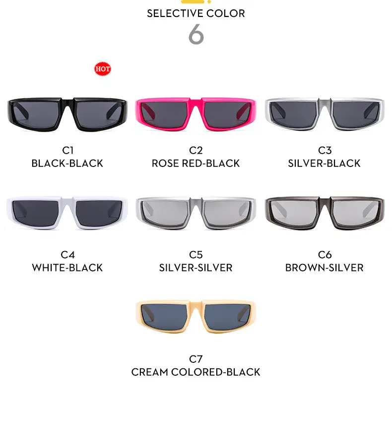 Futuristic Silver Hip-Hop Sunglasses Y2K 2022 — feature 7