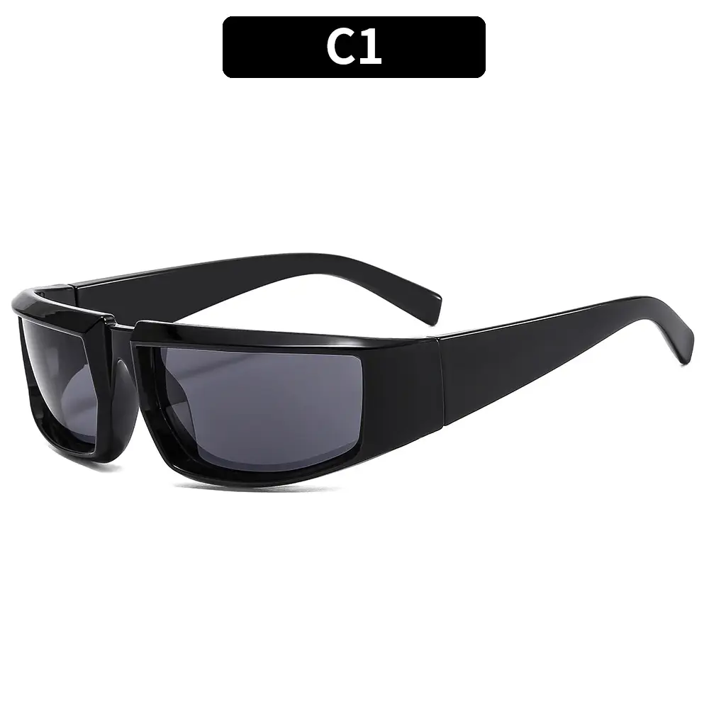 Futuristic Silver Hip-Hop Sunglasses Y2K 2022