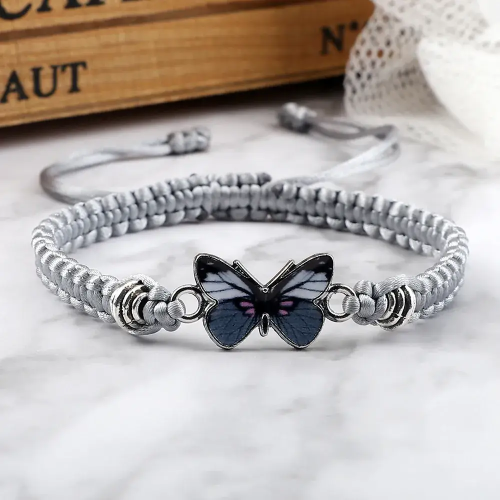 Hand-Woven Butterfly Couple Bracelets for Men Women