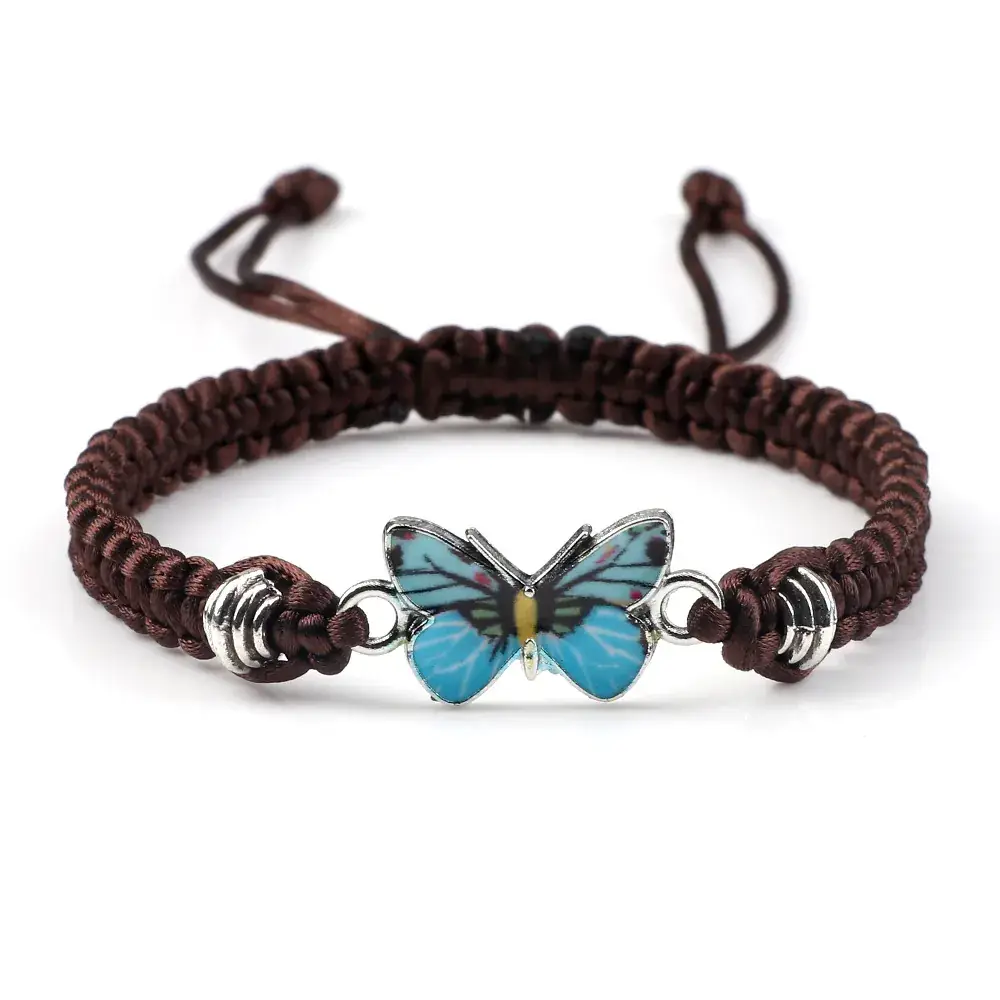 Hand-Woven Butterfly Couple Bracelets for Men Women