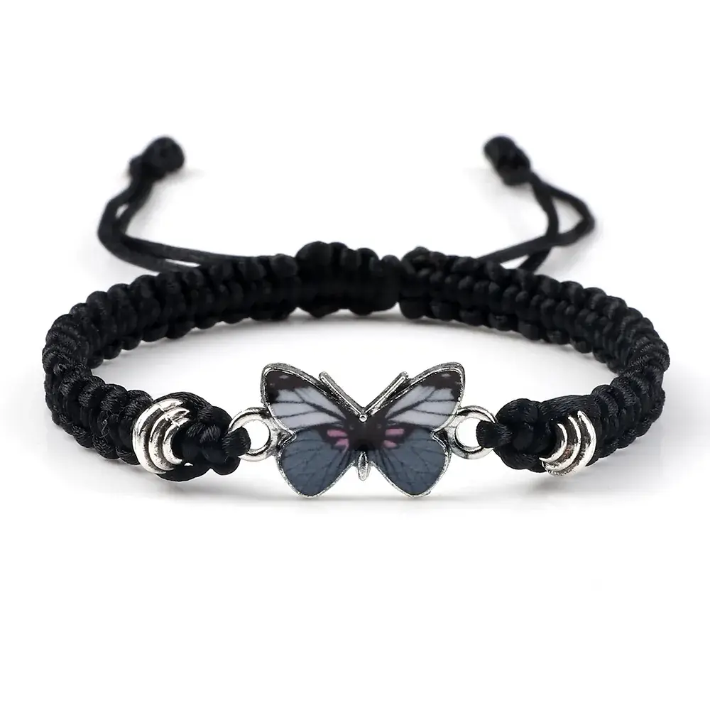 Hand-Woven Butterfly Couple Bracelets for Men Women