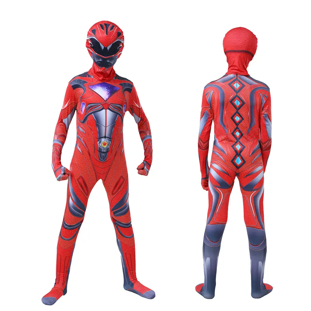 Superhero Zentai Set Pink Dinosaur Battle Team Uniform - Image 3
