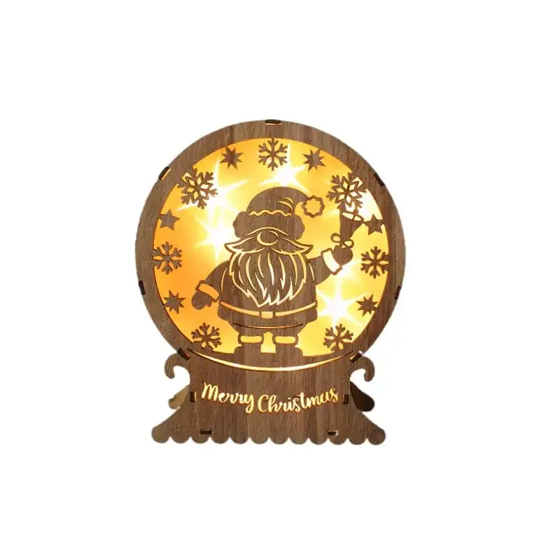 Wooden Christmas Ornament with LED Light & "Merry Christmas" Text - Image 13