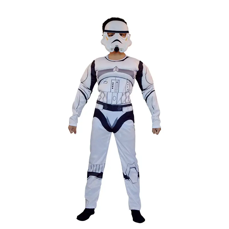 Children Star Wars Costume White Muscle Soldier Suit S11-120cm