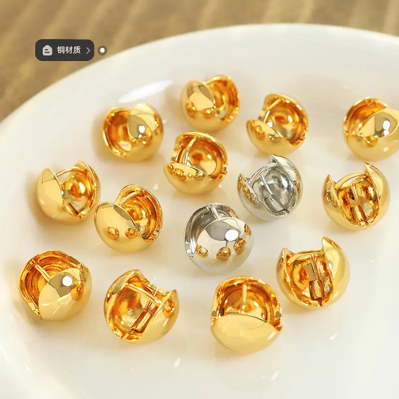 Glossy Copper C-Shape Earrings for Women - Image 4