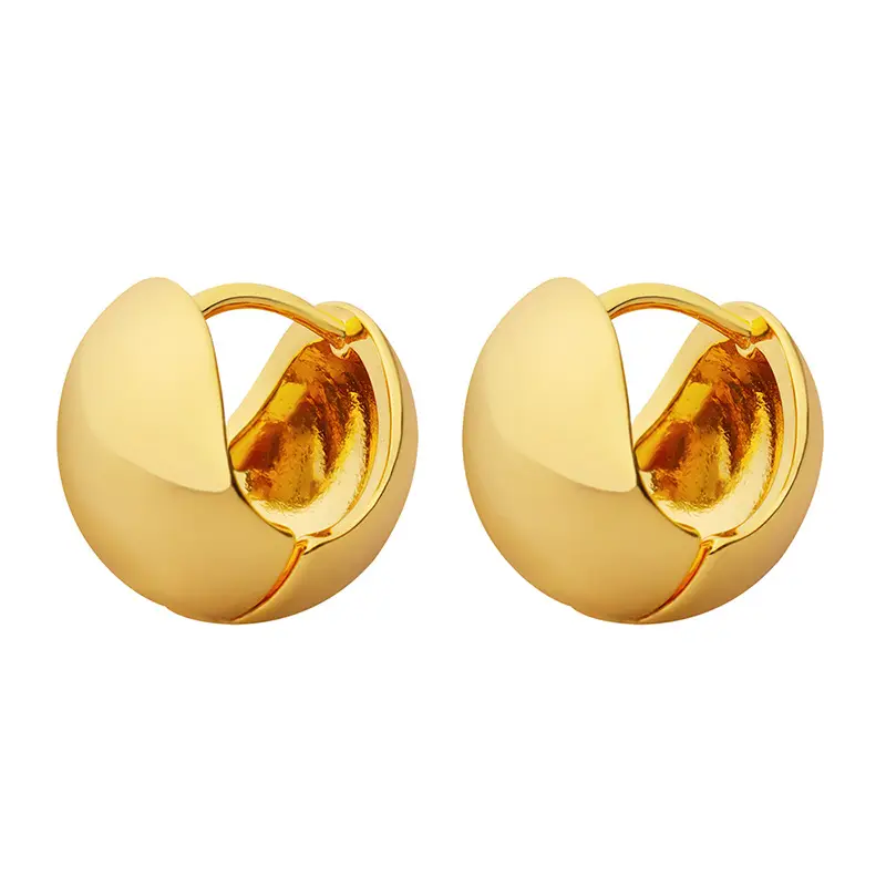 Glossy Copper C-Shape Earrings for Women - Image 7