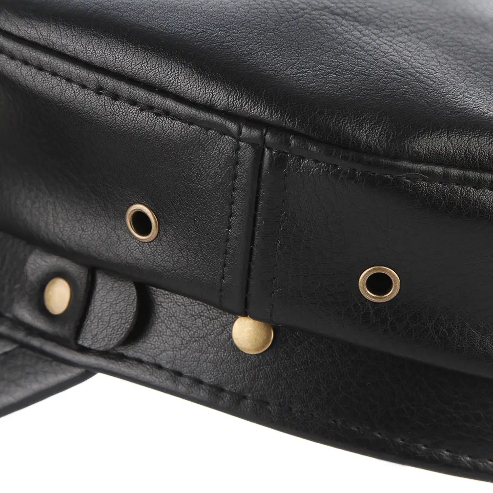 Navy PU Leather Newsboy Cap for Men Women — feature 10
