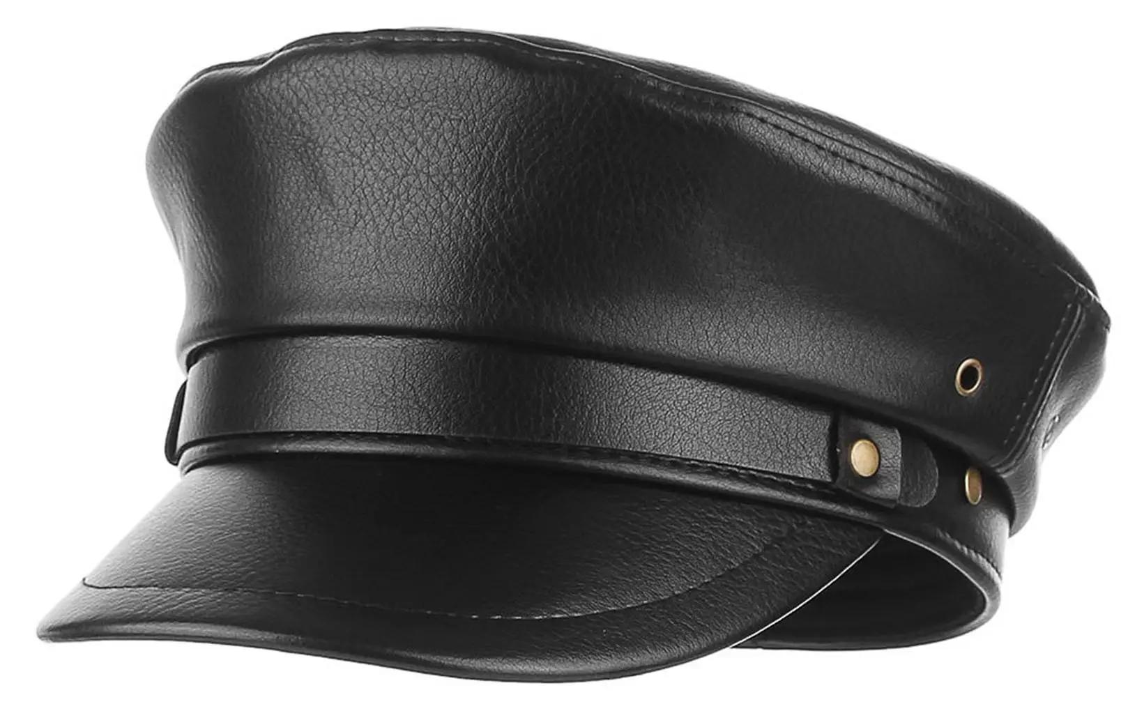 Navy PU Leather Newsboy Cap for Men Women — feature 11