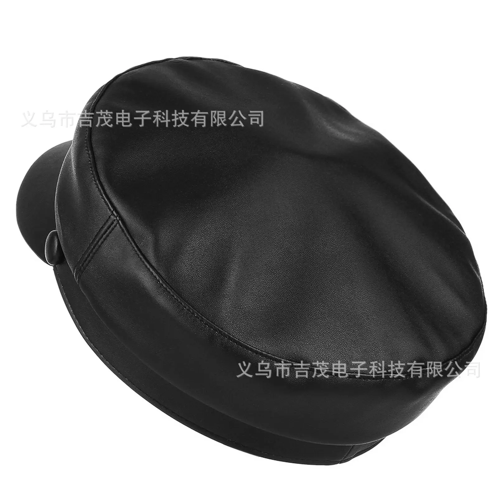 Navy PU Leather Newsboy Cap for Men Women — feature 14