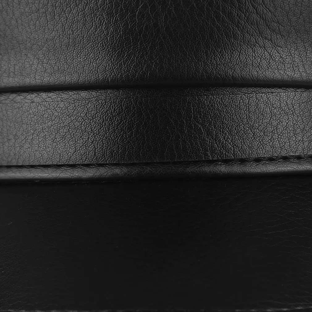 Navy PU Leather Newsboy Cap for Men Women — feature 7