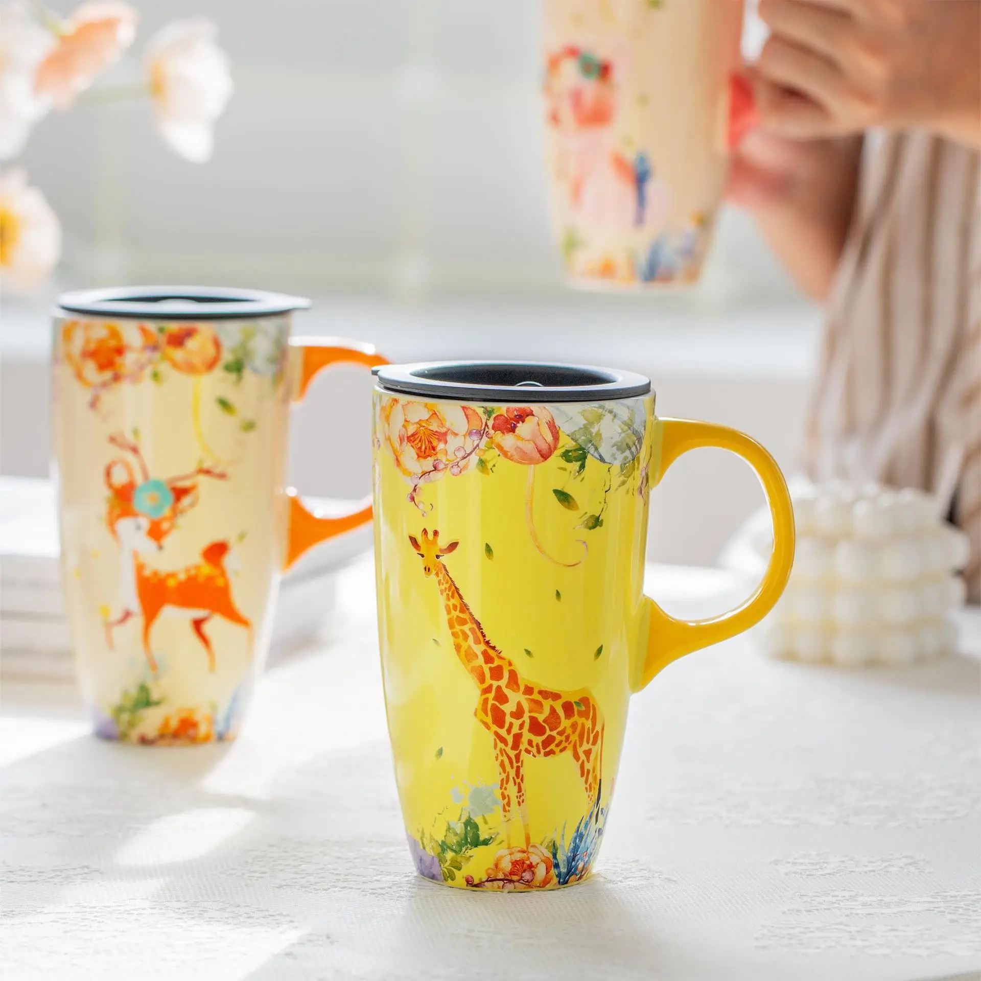 Xianlin Mystery Ceramic Cup Large Capacity with Lid — feature 1