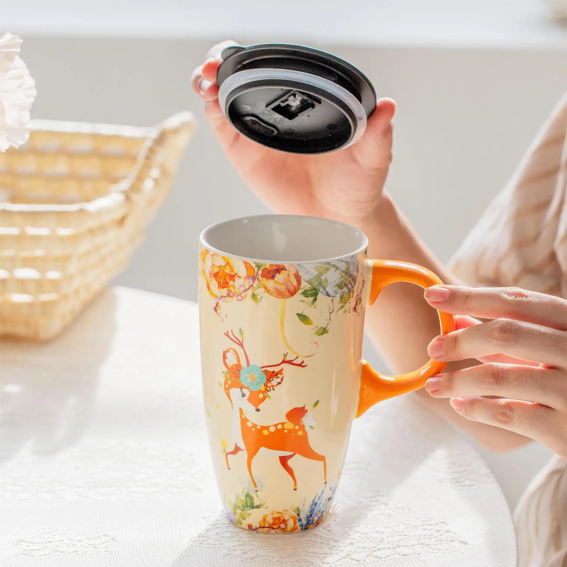 Xianlin Mystery Ceramic Cup Large Capacity with Lid — feature 6