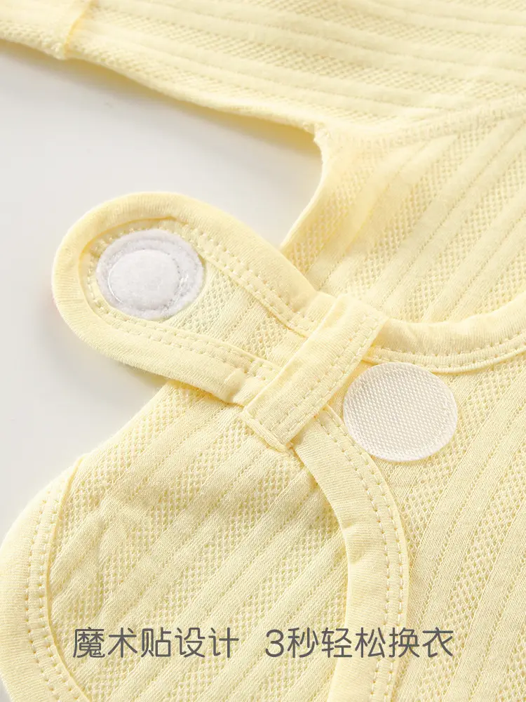 Yellow Oblique Cotton Baby Top for Boys Girls