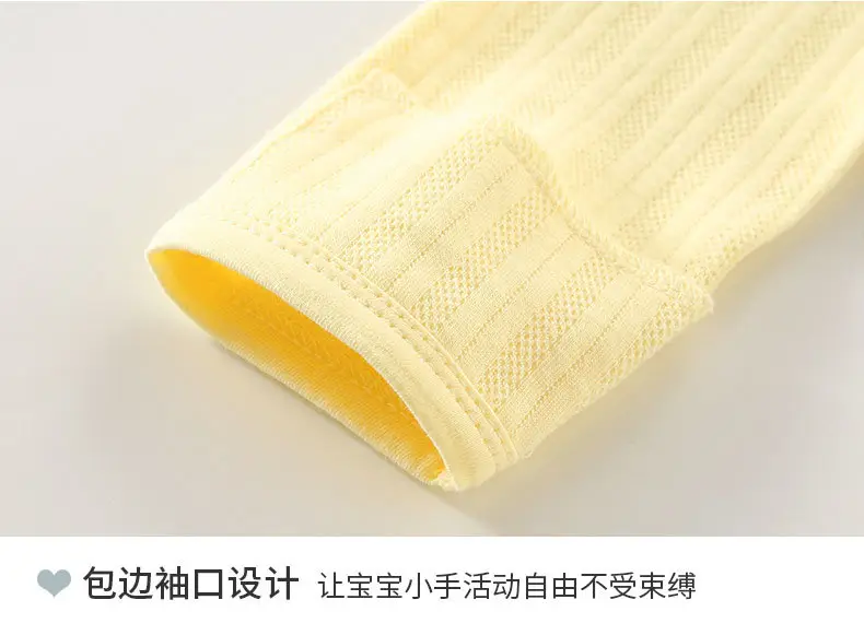 Yellow Oblique Cotton Baby Top for Boys Girls — feature 11