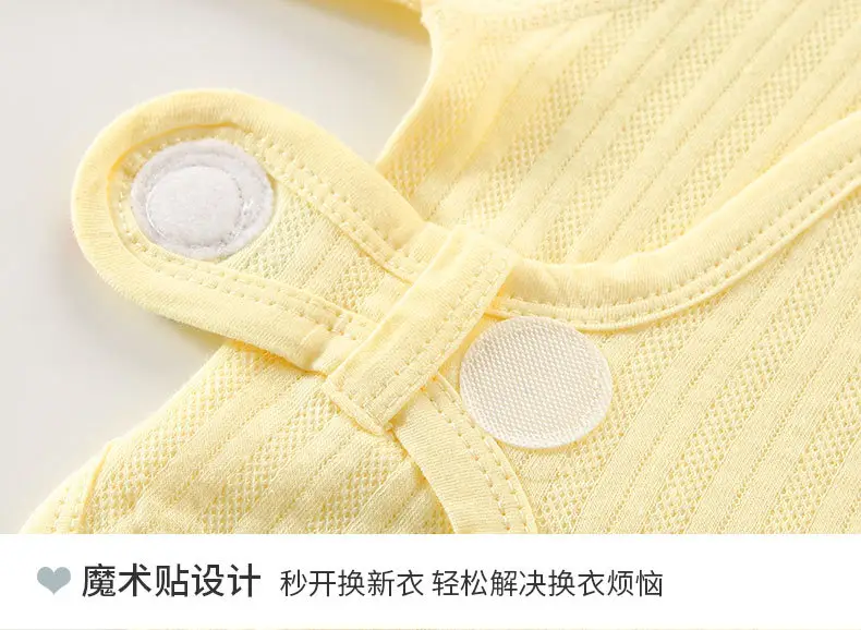Yellow Oblique Cotton Baby Top for Boys Girls — feature 12