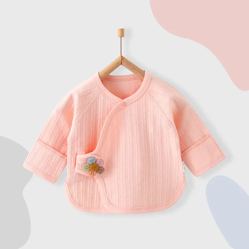 Yellow Oblique Cotton Baby Top for Boys Girls