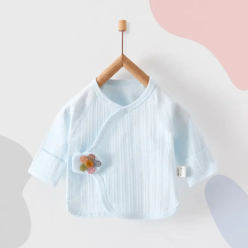 Yellow Oblique Cotton Baby Top for Boys Girls