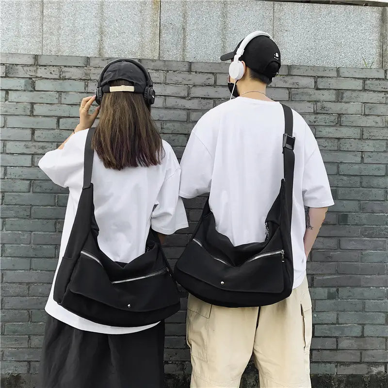 Black Japanese Style Shoulder Messenger Bag for Women - Image 2