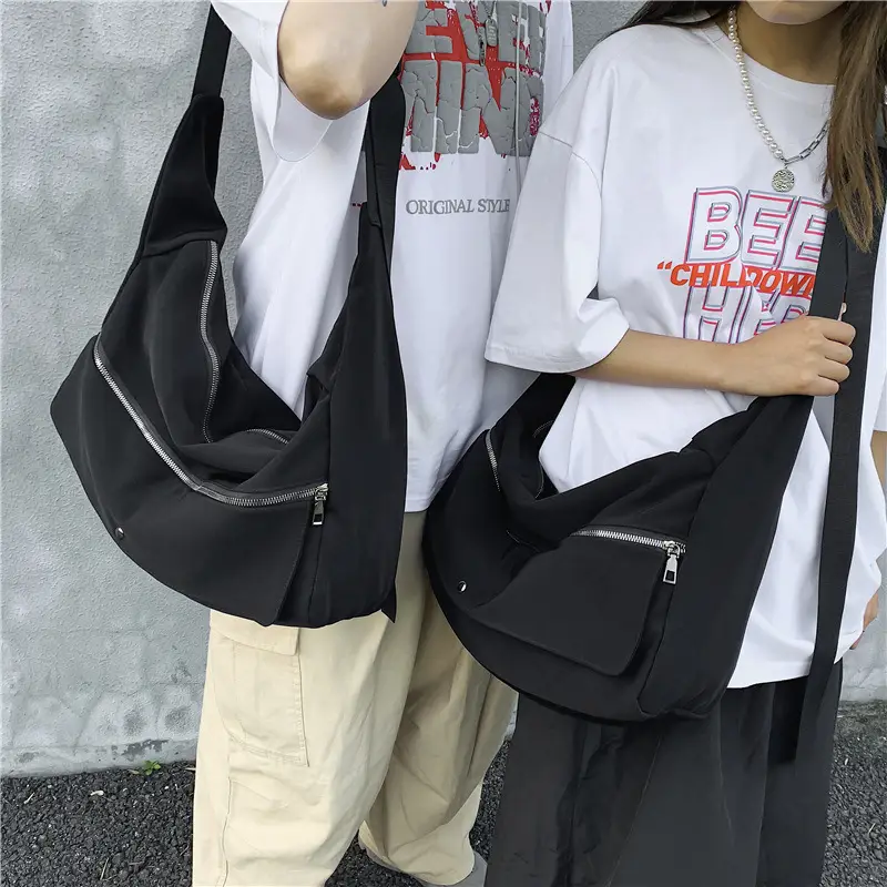 Black Japanese Style Shoulder Messenger Bag for Women - Image 5