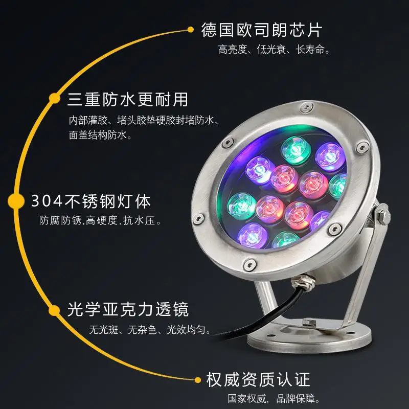 Outdoor LED Projection Light Waterproof 304 Steel Round - Image 4