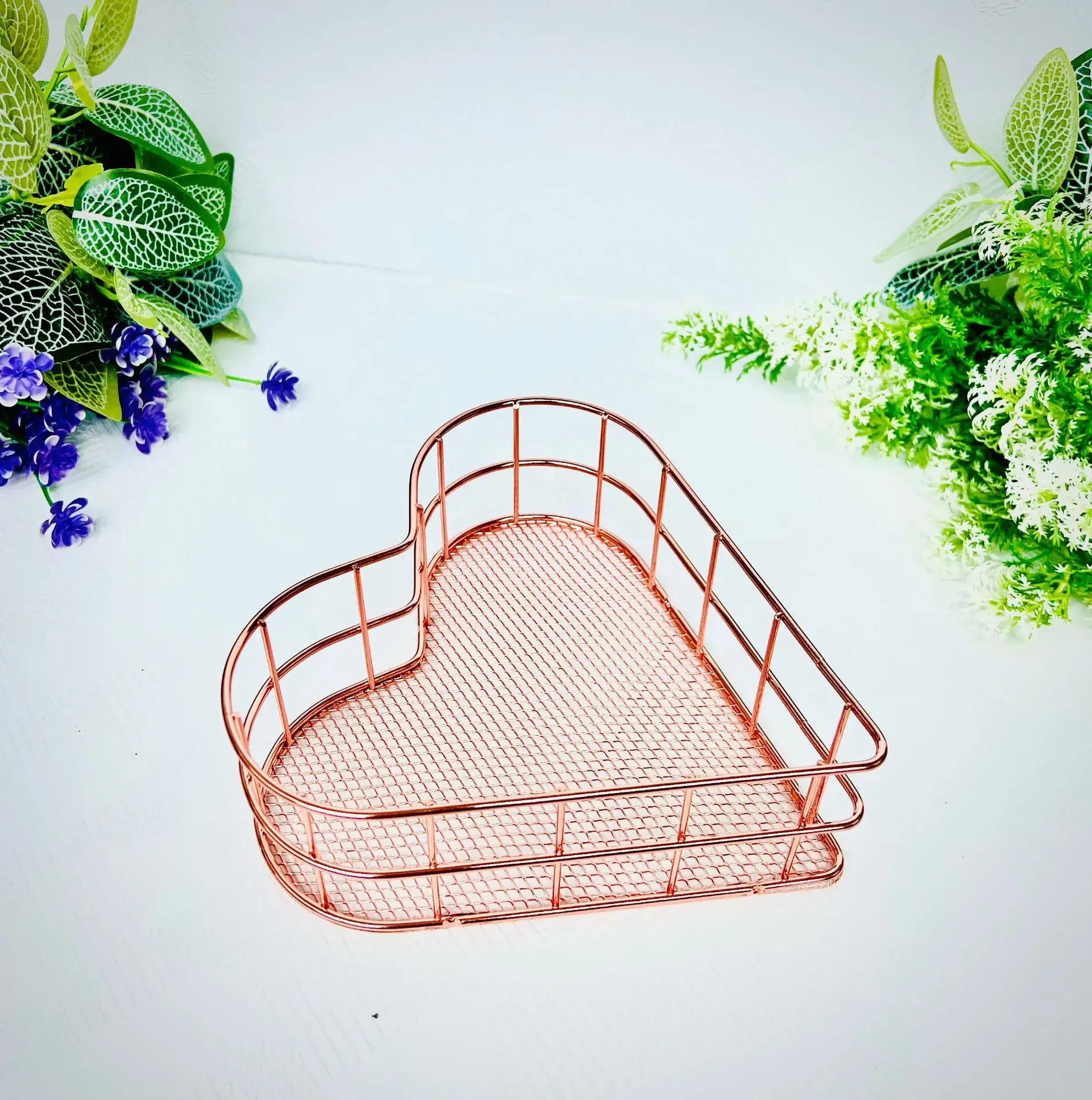 Heart Shaped Wire Storage Basket Set of 2
