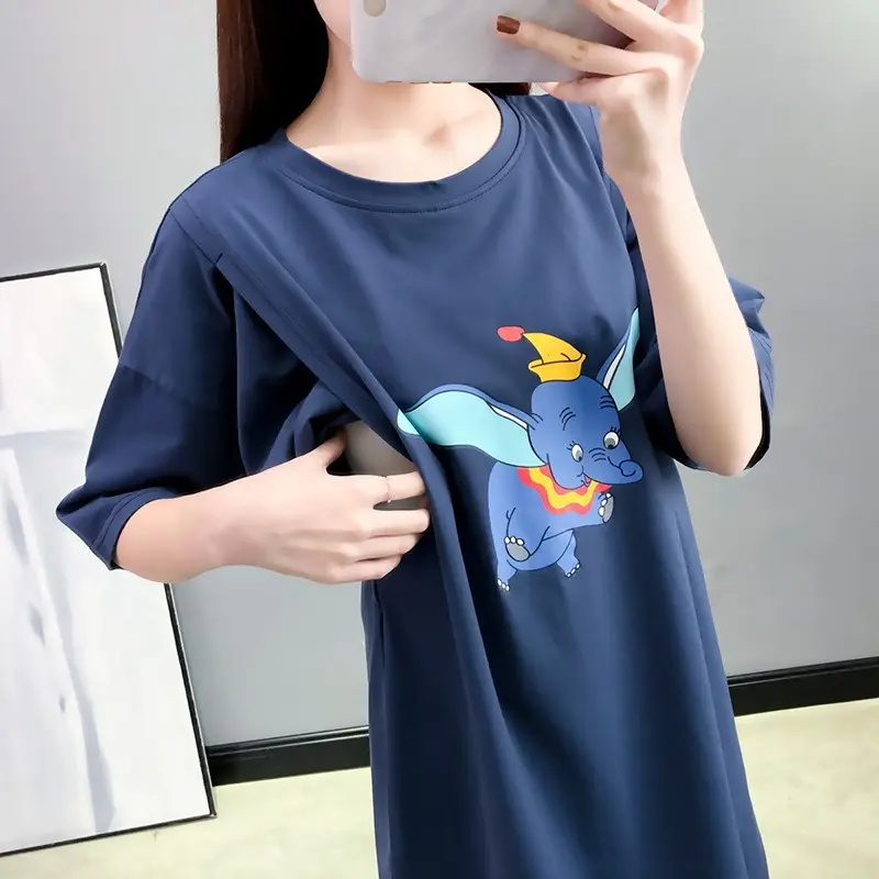 2022 Summer T-shirt Moon Cartoon Pregnant Mom Short Sleeve — feature 8