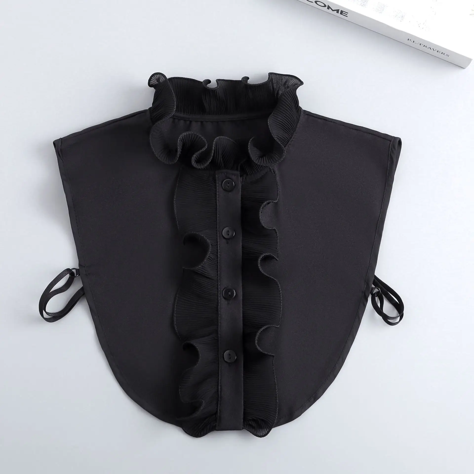 White Fake Collar with Ruffled Lace for Women - Image 5