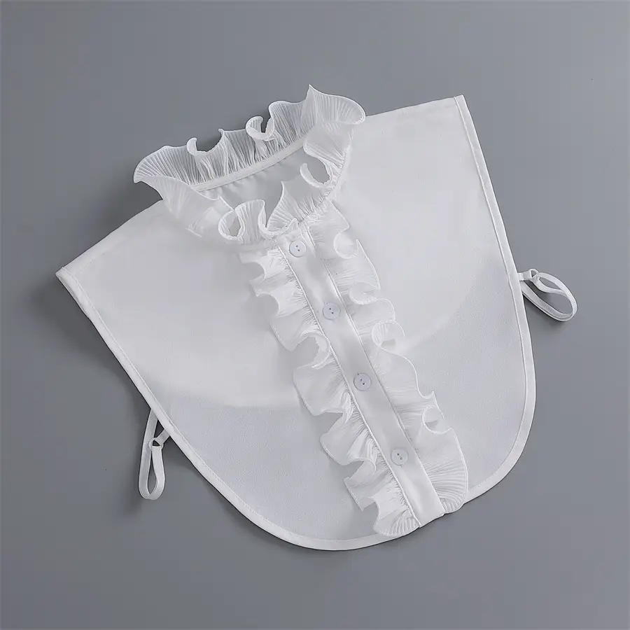 White Fake Collar with Ruffled Lace for Women — feature 12