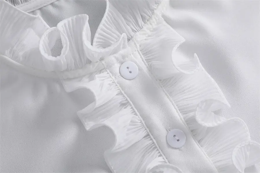 White Fake Collar with Ruffled Lace for Women — feature 13