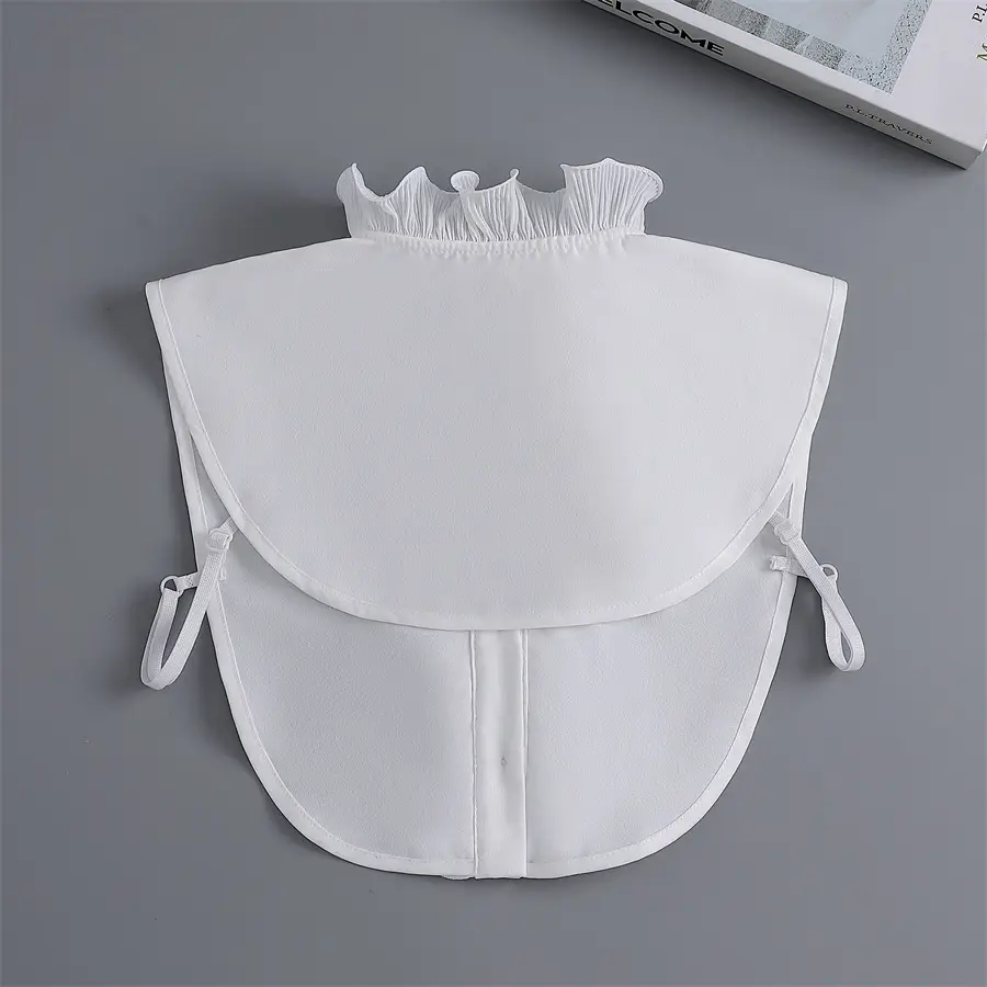 White Fake Collar with Ruffled Lace for Women — feature 16
