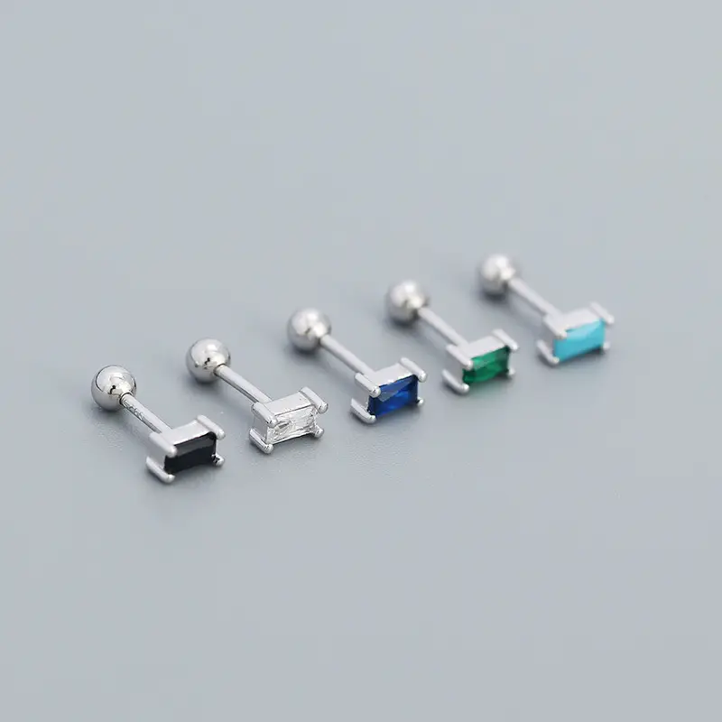 YHE0505 Gold Zircon Stud Earrings S925 Silver - Image 14