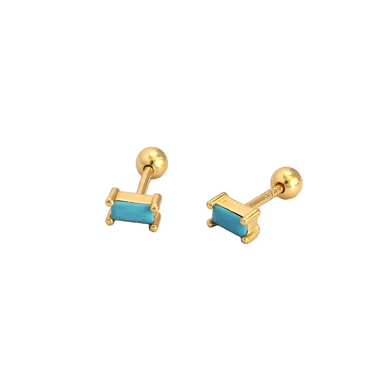 YHE0505 Gold Zircon Stud Earrings S925 Silver - Image 15