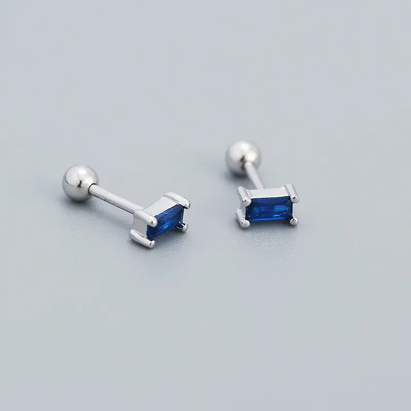 YHE0505 Gold Zircon Stud Earrings S925 Silver - Image 7