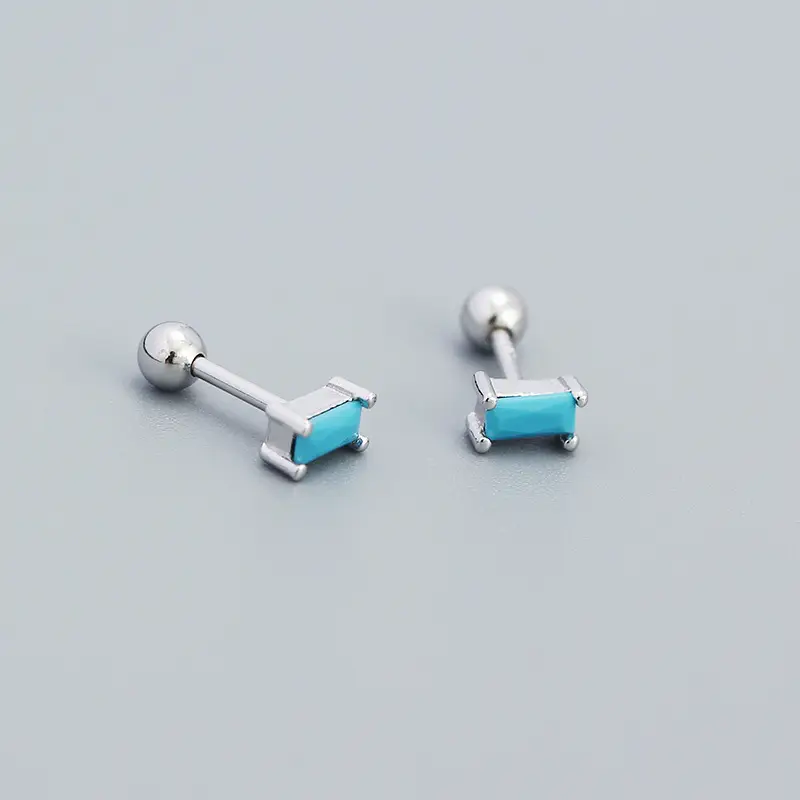 YHE0505 Gold Zircon Stud Earrings S925 Silver - Image 9