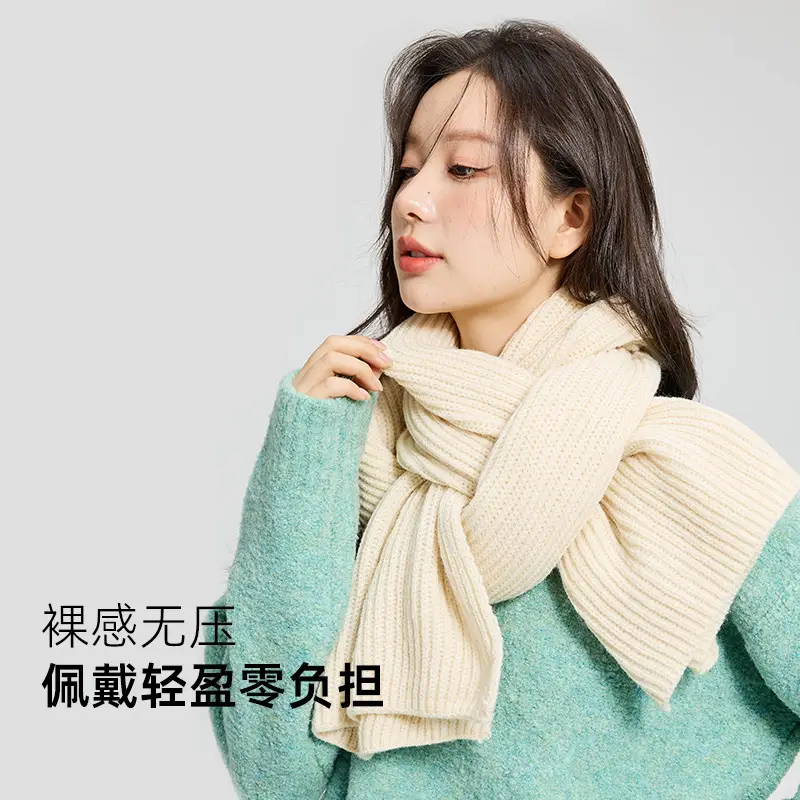 Women Knitted Wool Scarf Cream Warm All-match 2022 - Image 17