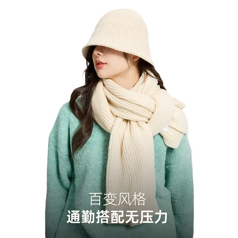Women Knitted Wool Scarf Cream Warm All-match 2022 - Image 18