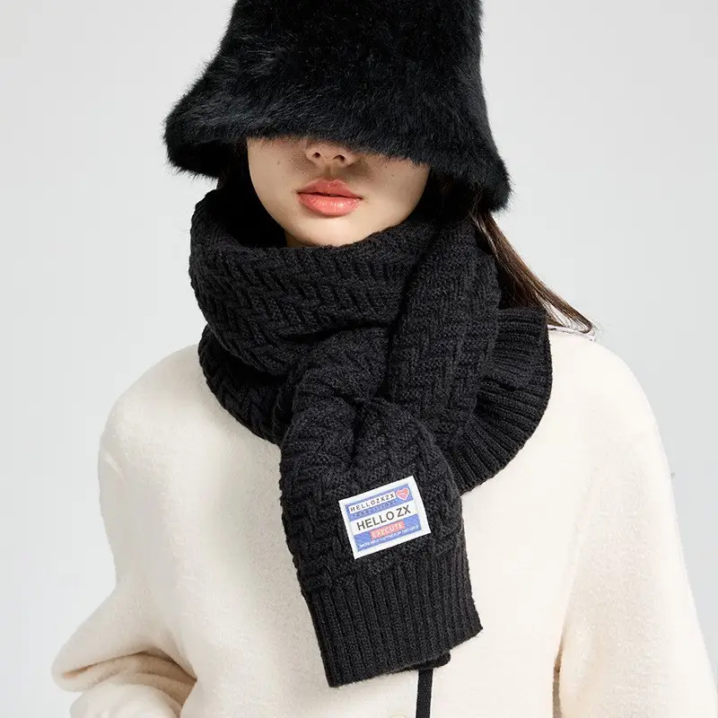 Women Knitted Wool Scarf Cream Warm All-match 2022 - Image 2