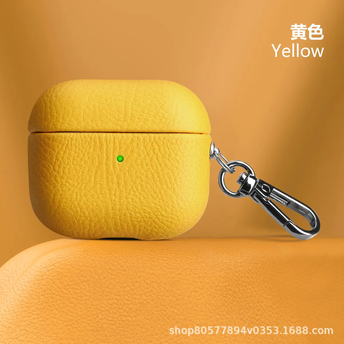 Black Leather Bluetooth Headset Case with Keychain