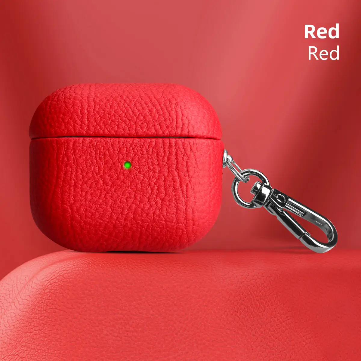 Black Leather Bluetooth Headset Case with Keychain