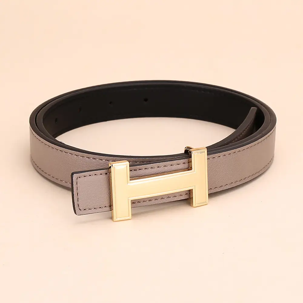 Women's H-Buckle Belt Genuine Leather White 52-95cm - Image 21