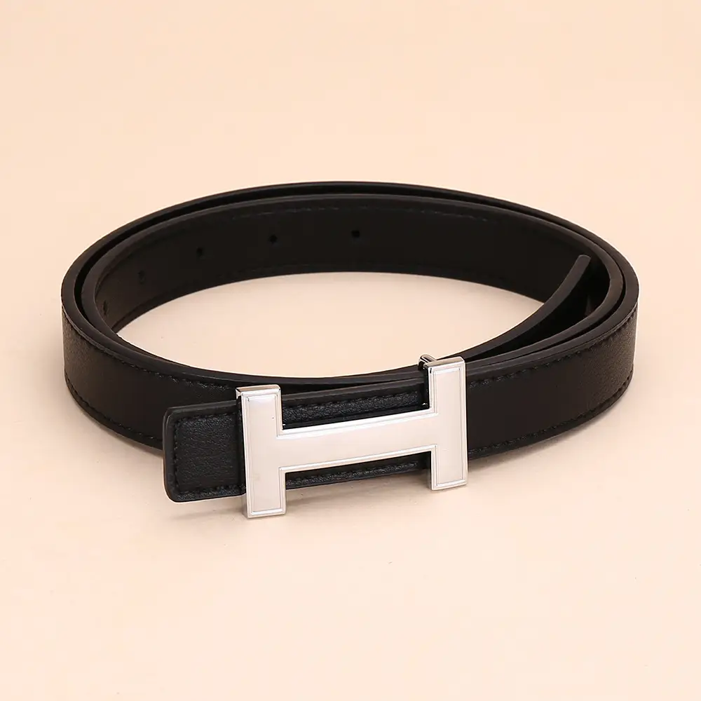 Women's H-Buckle Belt Genuine Leather White 52-95cm - Image 24