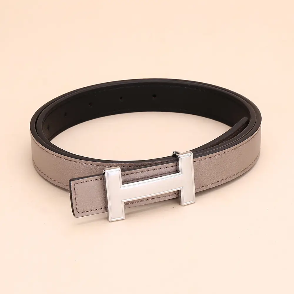 Women's H-Buckle Belt Genuine Leather White 52-95cm - Image 28