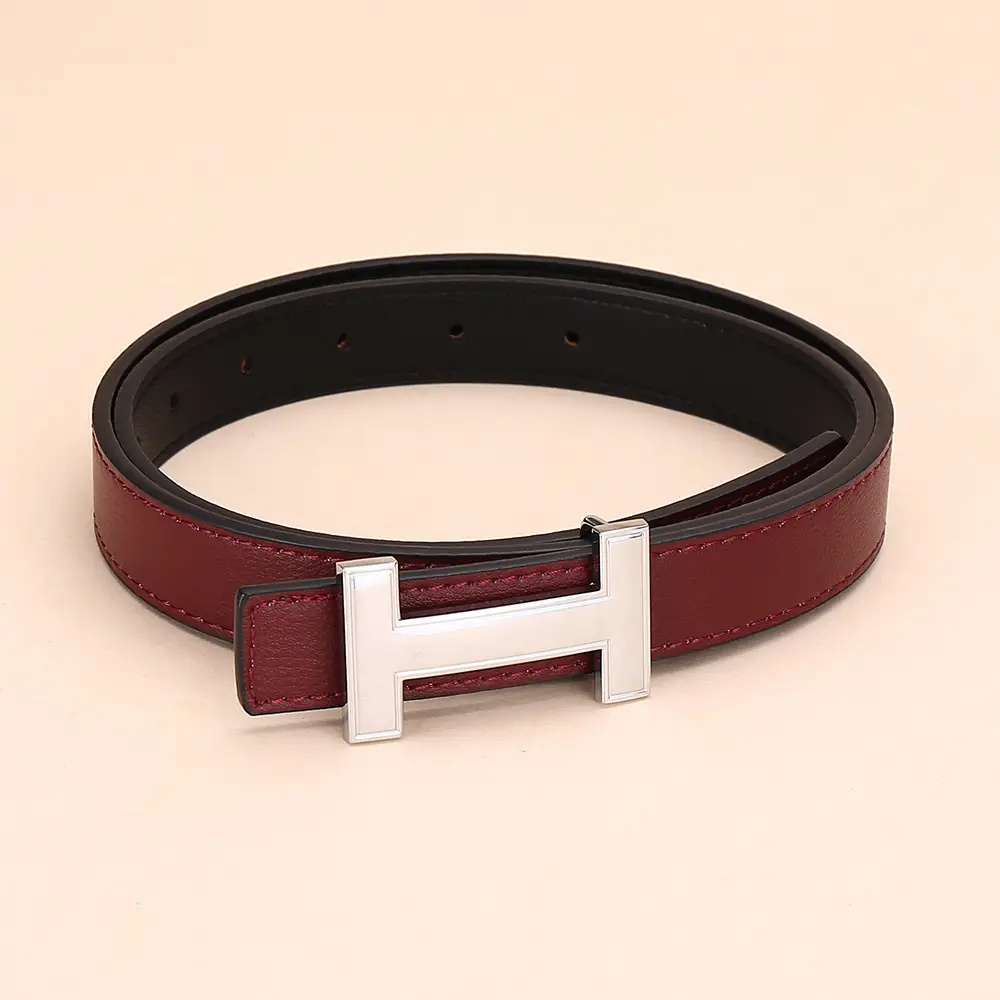 Women's H-Buckle Belt Genuine Leather White 52-95cm - Image 29