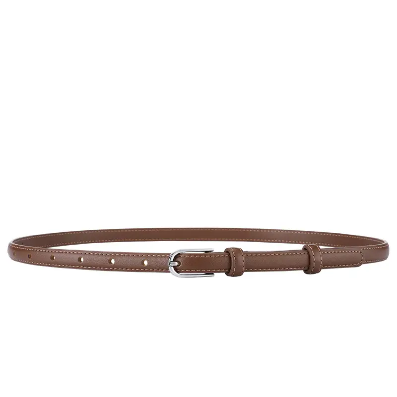 New Women's Tan Belt with Silver Buckle - Image 3