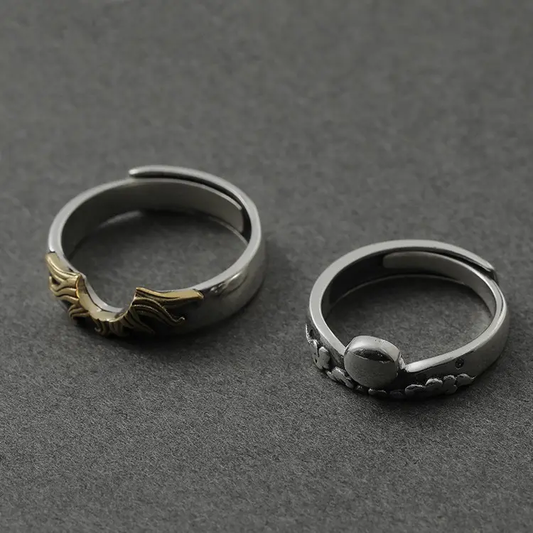 Retro Design "Morning & Evening" Rings S925 Sterling Silver - Image 5